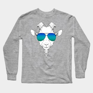 Goat with Sunglasses Long Sleeve T-Shirt